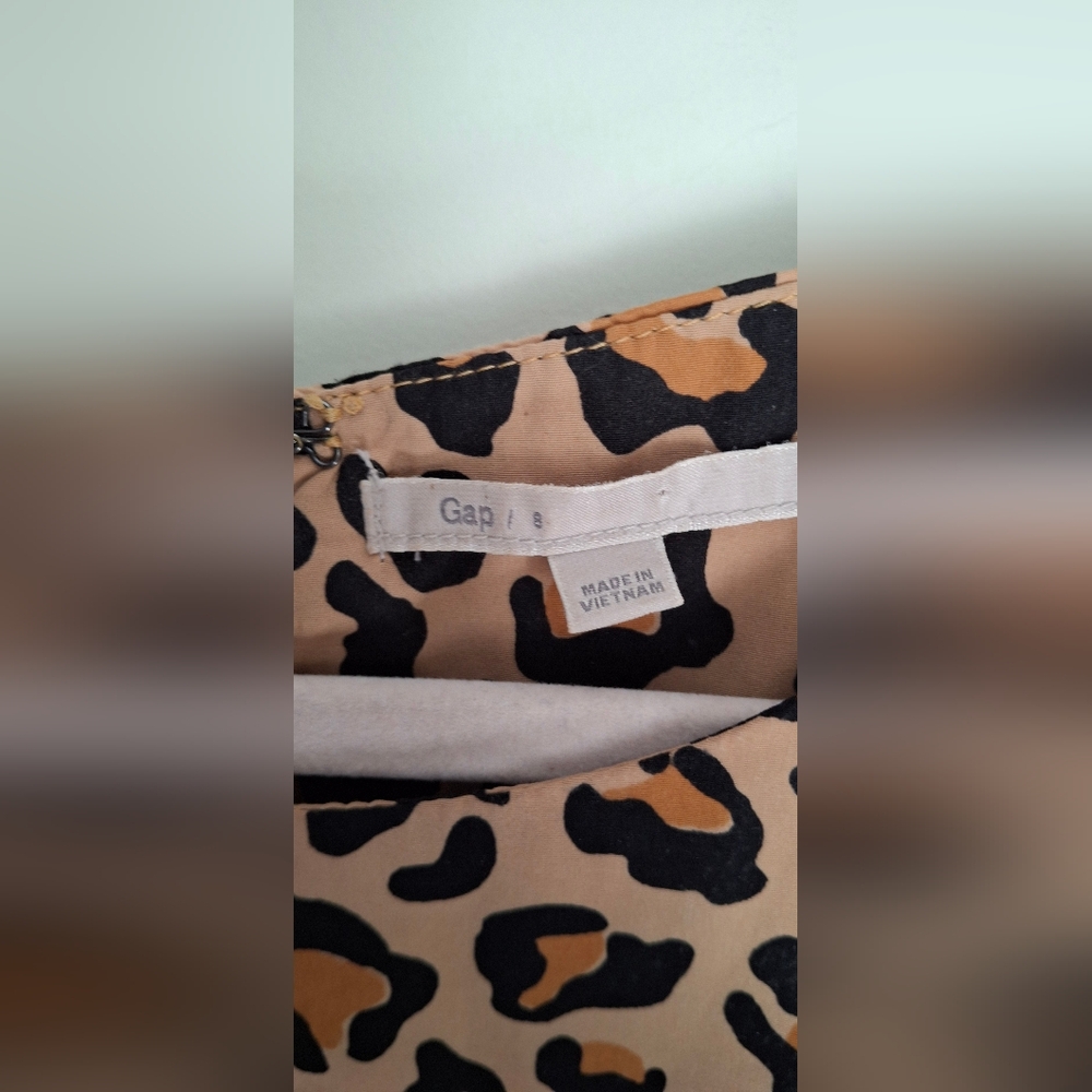 Gap strech animal print womens dress sz 8 casual party cocktail travel casual - Picture 3 of 9